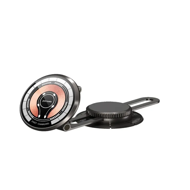Porodo Magsafe Charging Transparent Phone Mount 360° Rotating Base - Black-0