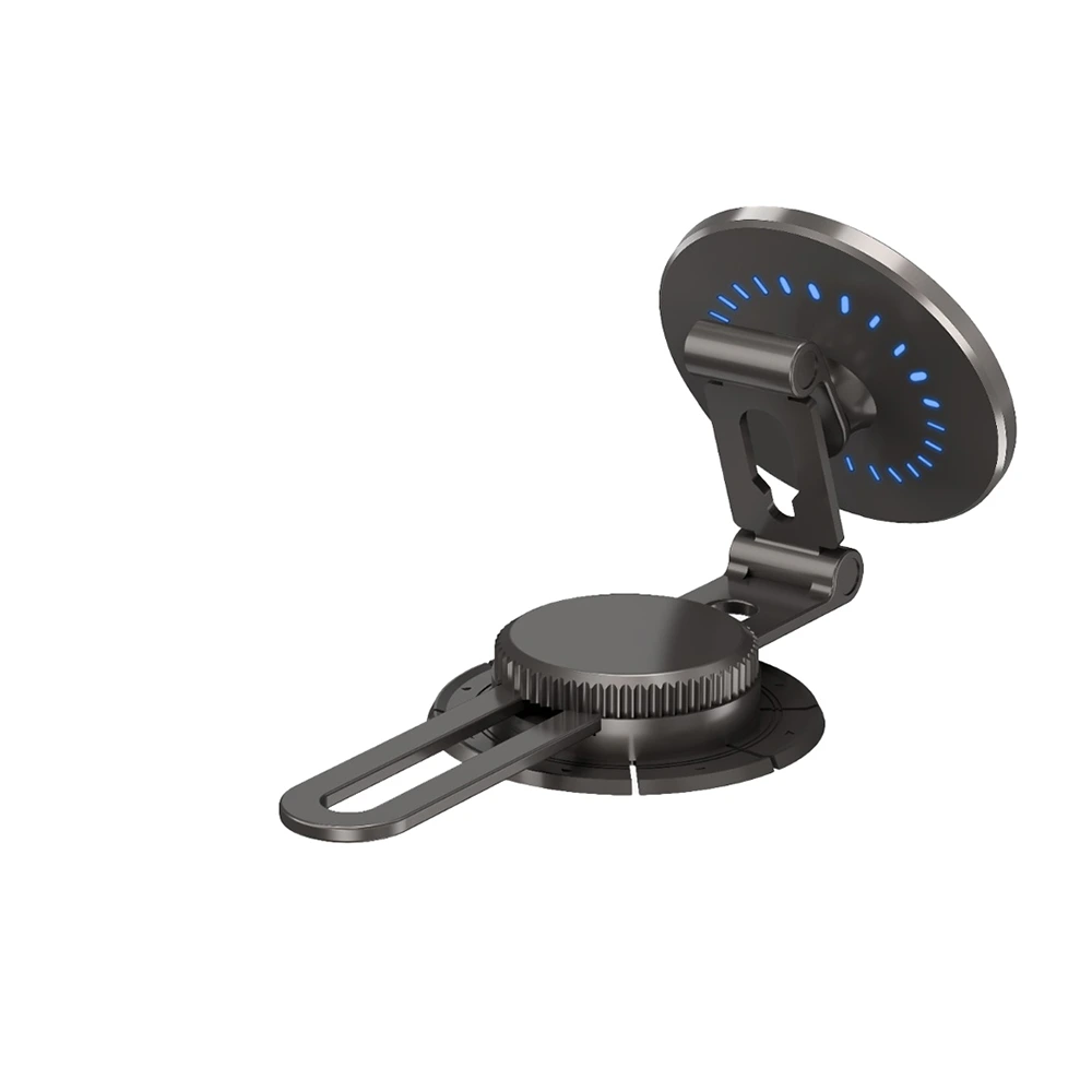 Porodo Magsafe Charging Transparent Phone Mount 360° Rotating Base - Black-138707 Porodo Magsafe Charging Transparent Phone Mount 360° Rotating Base - Black-138707