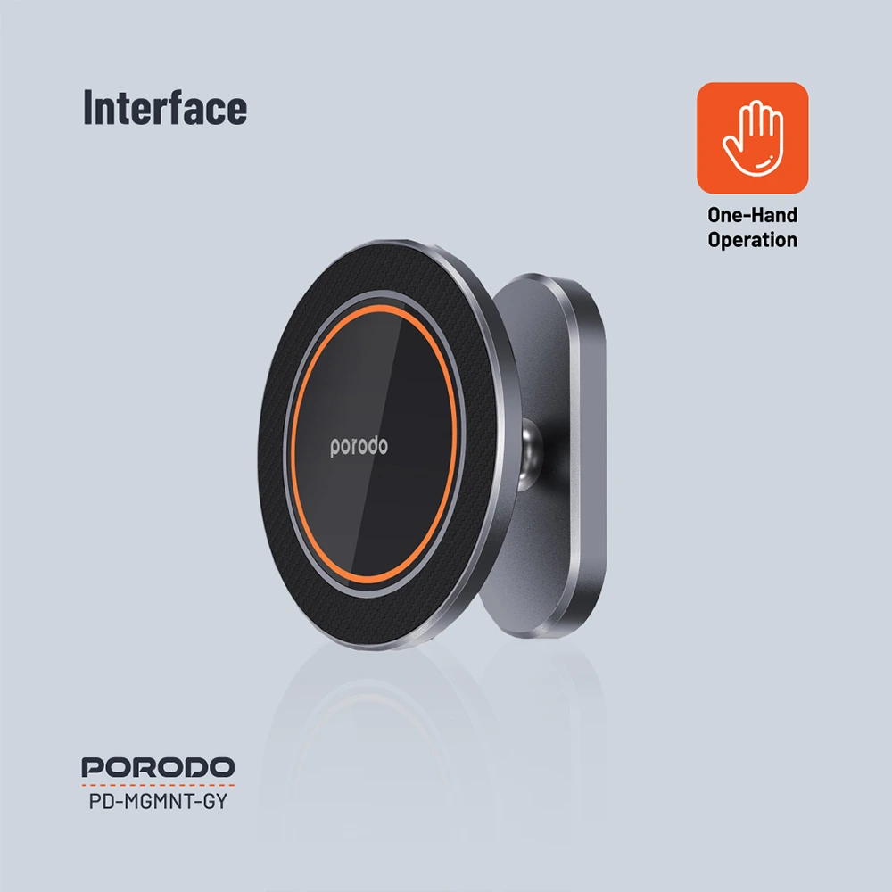 Porodo Aluminum Alloy Magsafe Mount Metal Base & Smooth Rotation - Grey-138710 Porodo Aluminum Alloy Magsafe Mount Metal Base & Smooth Rotation - Grey-138710