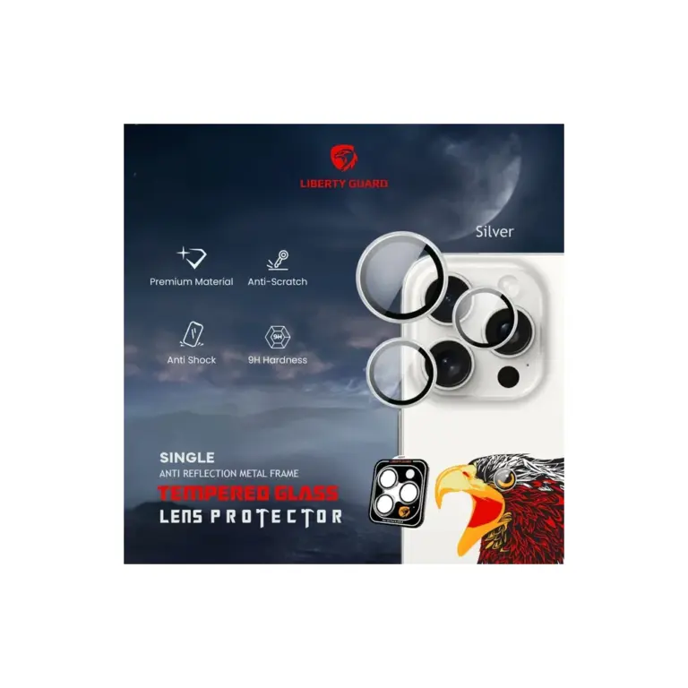 Liberty Guard Camera Lens With Installation Kit Iphone 16 Pro/pro Max - Silver Titanium-0