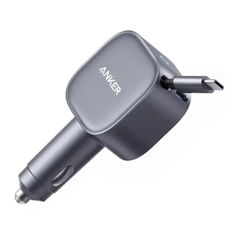 Anker Nano Car Charger (75w,usb-c Port, Built-in Retractable Usb-c Cable)-0