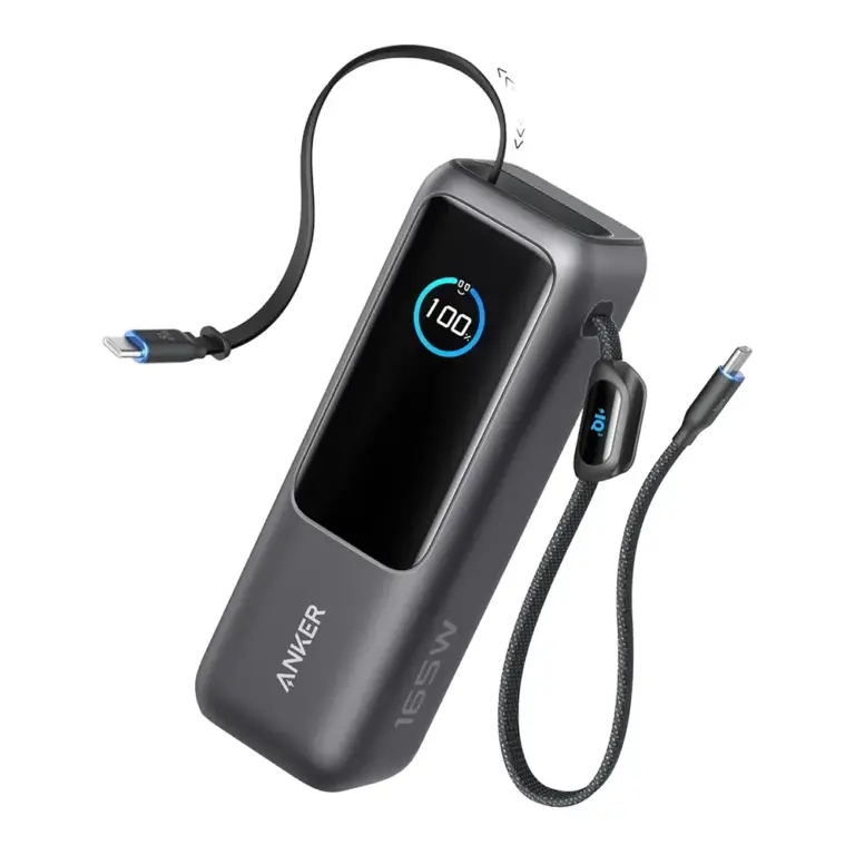 Anker Power Bank 25000mah 165w Ultra-fast Portable Charger With Built-in And Retractable Usb C Cables-0