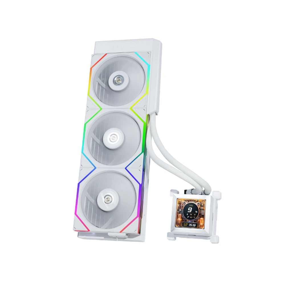 LIAN LI Hydro-Shift LCD 360mm RGB Liquid CPU Cooler - White-139210 LIAN LI Hydro-Shift LCD 360mm RGB Liquid CPU Cooler - White-139210