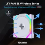 LIAN LI UNI FAN SL Wireless 120mm ARGB Case Fans (3 Pack) - White-139248