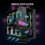 LIAN LI UNI FAN SL Wireless Reverse Blade 120mm ARGB Case Fans (3 Pack) - Black-139258