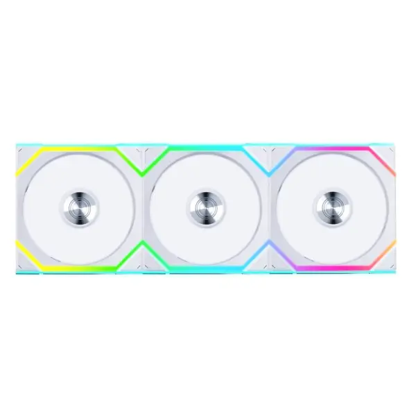 LIAN LI UNI FAN SL Wireless Reverse Blade 120mm ARGB Case Fans (3 Pack) - White-0