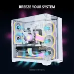 LIAN LI UNI FAN SL Wireless Reverse Blade 120mm ARGB Case Fans (3 Pack) - White-139263