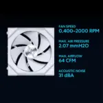 LIAN LI UNI FAN SL Wireless Reverse Blade 120mm ARGB Case Fans (3 Pack) - White-139264