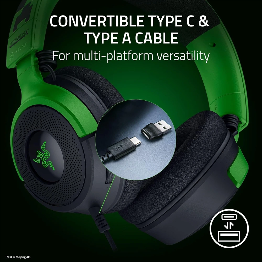 RAZER KRAKEN V4 X – Wired Gaming Headset (Minecraft Edition)-139290 RAZER KRAKEN V4 X – Wired Gaming Headset (Minecraft Edition)-139290
