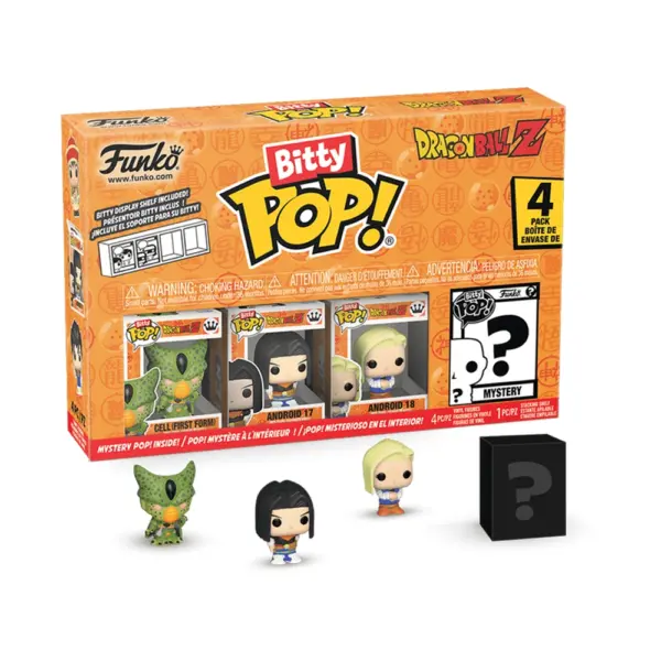 Funko Pop Bitty 4 Pack: Dbz- Cell (First Form) / Andriod 17 / Andriod 18 / Mystery-0