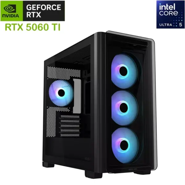 Asus A23 Plus Intel Core Ultra 5 245k Rtx 5060 Ti 16gb Gaming Pc - Black-0