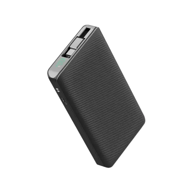 Powerology 10000mah Retractable Cable Power Bank - Black-0