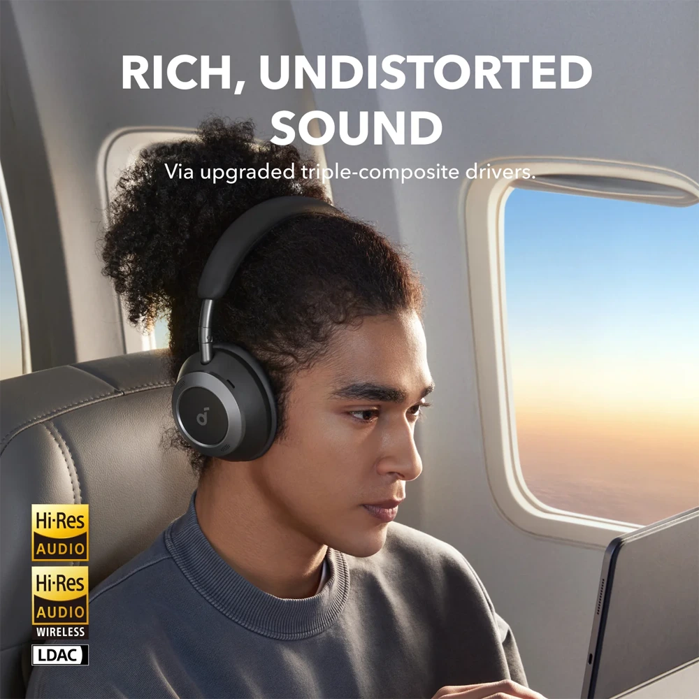 Anker Soundcore Space One Pro Wireless Noise Cancelling Headphones - Black-139748 Anker Soundcore Space One Pro Wireless Noise Cancelling Headphones - Black-139748