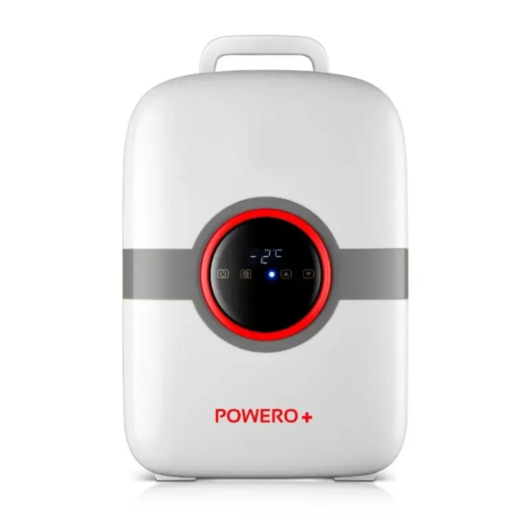Powero+ 22L Mini Refrigerator Dual core CNC – White/Grey-0