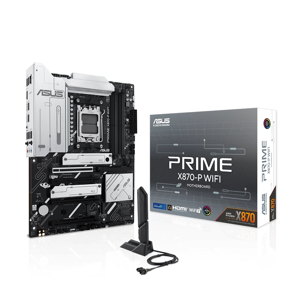 ASUS - PRIME X870-P WIFI (Socket AM5) AMD X870 ATX DDR5 Wi-Fi 7 Motherboard-0 ASUS - PRIME X870-P WIFI (Socket AM5) AMD X870 ATX DDR5 Wi-Fi 7 Motherboard-0
