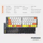 Porodo Crystal Shell Wireless Keyboard - Black (Arabic Key)-139557