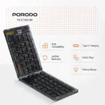 Porodo Crystal Shell Wireless Keyboard - Black (Arabic Key)-139558