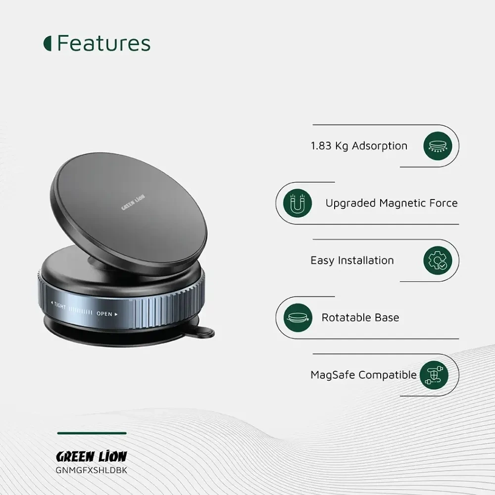 Green Lion Magno Flex Vacuum Suction Holder - Black-139561 Green Lion Magno Flex Vacuum Suction Holder - Black-139561