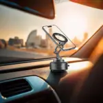 Green Lion GX-30 Auto Suction Phone Holder - Matte Black-0