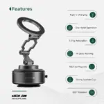 Green Lion GX-30 Auto Suction Phone Holder - Matte Black-139588