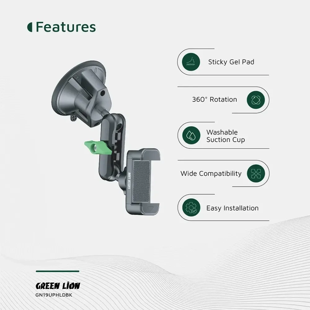 Green Lion GX-19 Universal Phone Holder - Black-139627 Green Lion GX-19 Universal Phone Holder - Black-139627