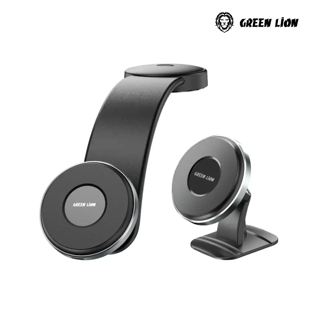 Green Lion 2 in1 Magflex Wireless Car Charger - Black-thumbnail Green Lion 2 in1 Magflex Wireless Car Charger - Black-thumbnail