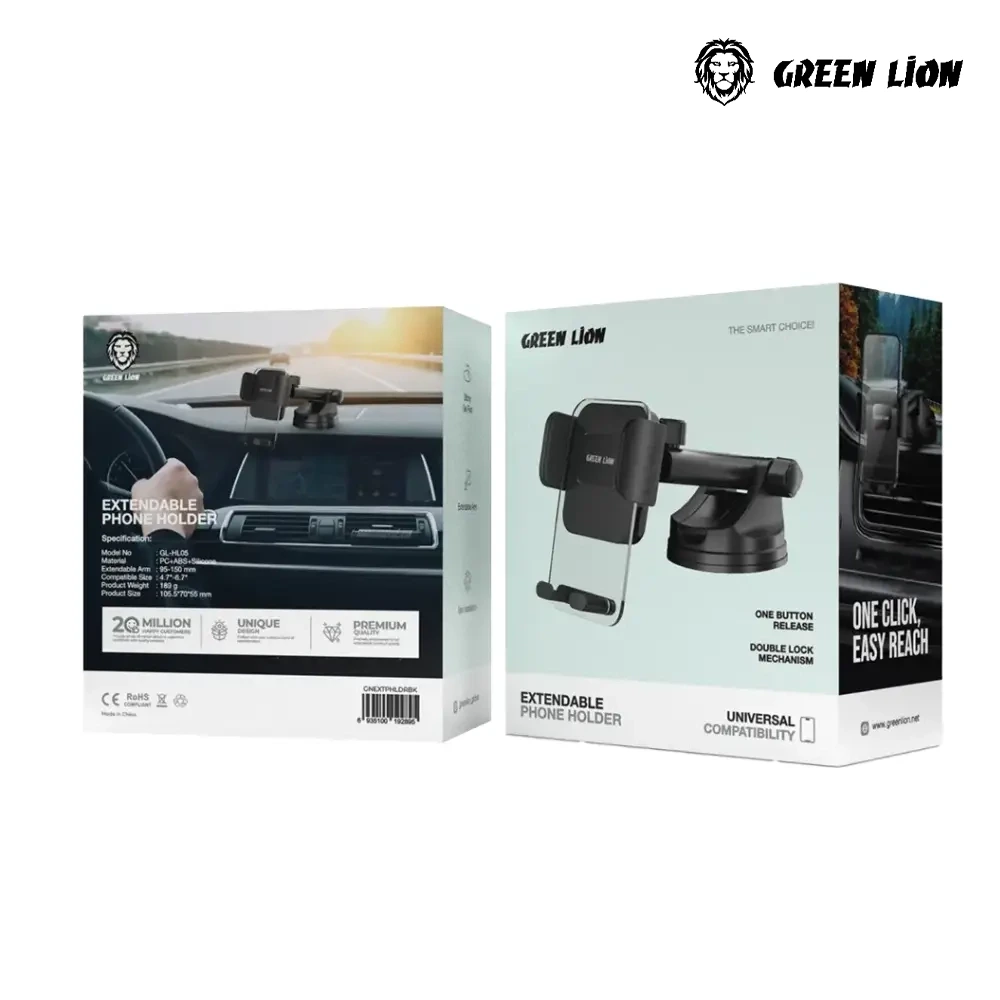 Green Lion Extendable Phone Holder - Black-139637 Green Lion Extendable Phone Holder - Black-139637