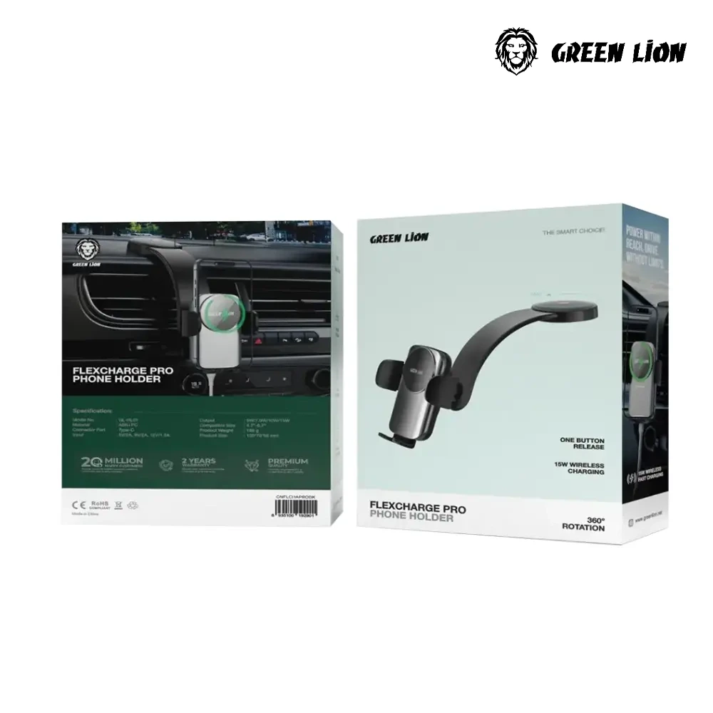 Green Lion Flex Charge Pro Phone Holder - Black-139645 Green Lion Flex Charge Pro Phone Holder - Black-139645