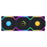 LIAN LI UNI FAN SL Wireless LCD Reverse Blade 120mm ARGB Case Fans with 1.6” LCD Screen (3 Pack) - Black-thumbnail