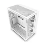 NZXT H9 Flow Dual Chamber Mid Tower Two Panel Front & Left Side Tempered Glass Case with 4 Non RGB Fans - White-139845