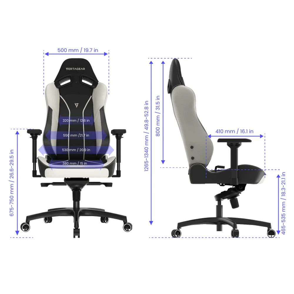 VERTAGEAR SL5800 Gaming Chair - Black/White-139873 VERTAGEAR SL5800 Gaming Chair - Black/White-139873