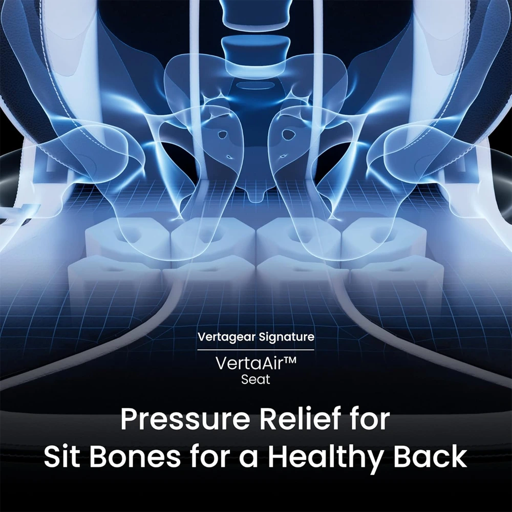 VERTAGEAR PL4800 X-Large Gaming Chair - Black/White-139895 VERTAGEAR PL4800 X-Large Gaming Chair - Black/White-139895