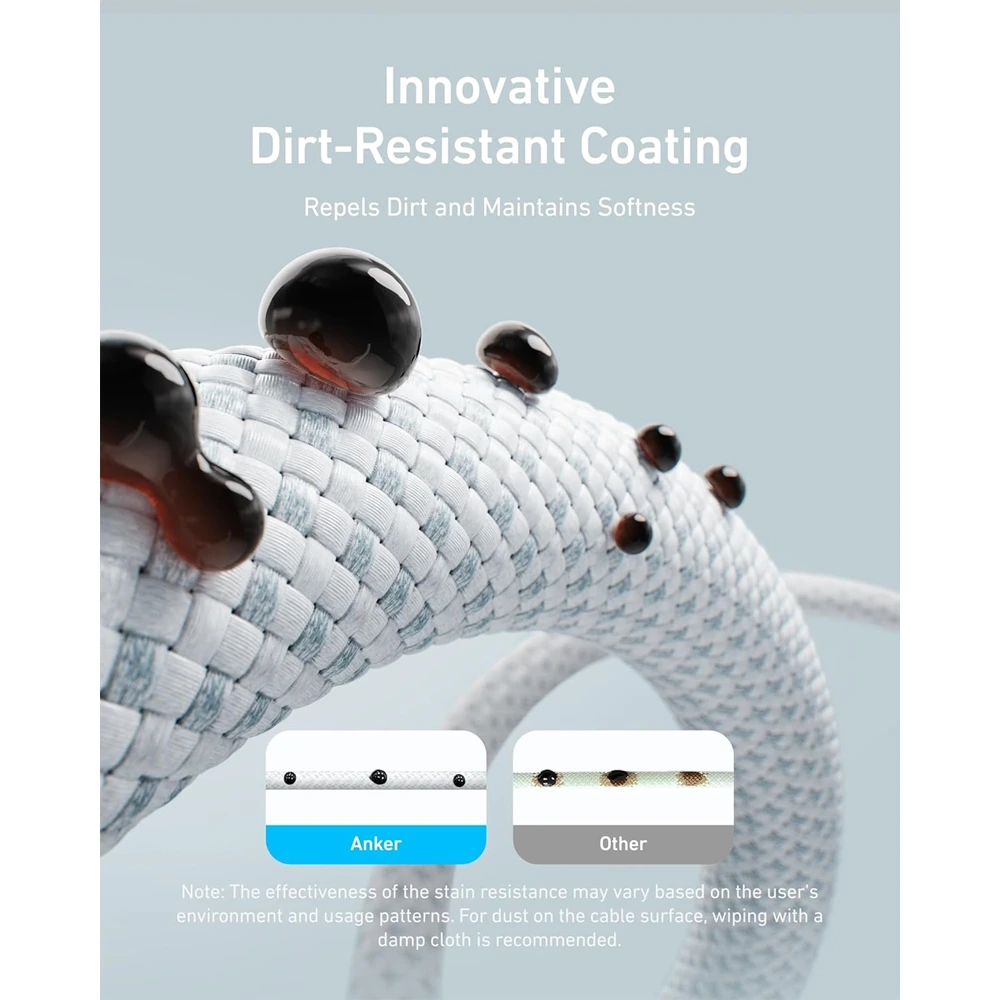 Anker Zolo Cable USB-C to USB-C 240W (1.8m/6ft) -White-139932 Anker Zolo Cable USB-C to USB-C 240W (1.8m/6ft) -White-139932