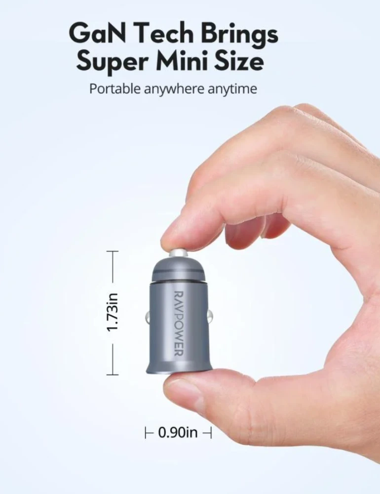 Ravpower Pd Pioneer 65w 2-port Car Charger-141180 Ravpower Pd Pioneer 65w 2-port Car Charger-141180