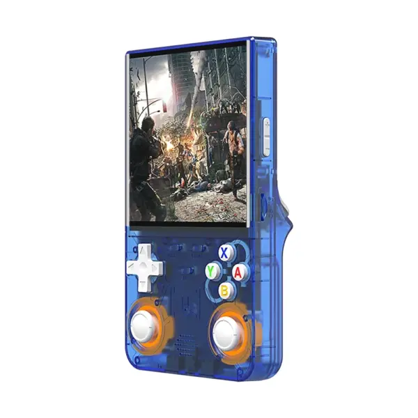 R36 Ultra Retro Handheld Game Console with 64GB - Transparent Blue-0