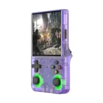 R36 Ultra Retro Handheld Game Console with 64GB - Transparent Purple-0