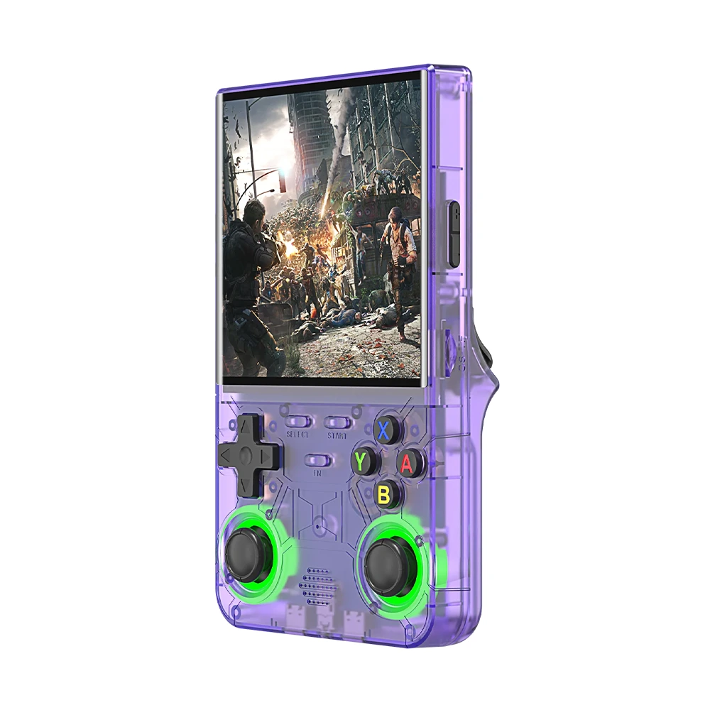 R36 Ultra Retro Handheld Game Console with 64GB - Transparent Purple-0 R36 Ultra Retro Handheld Game Console with 64GB - Transparent Purple-0