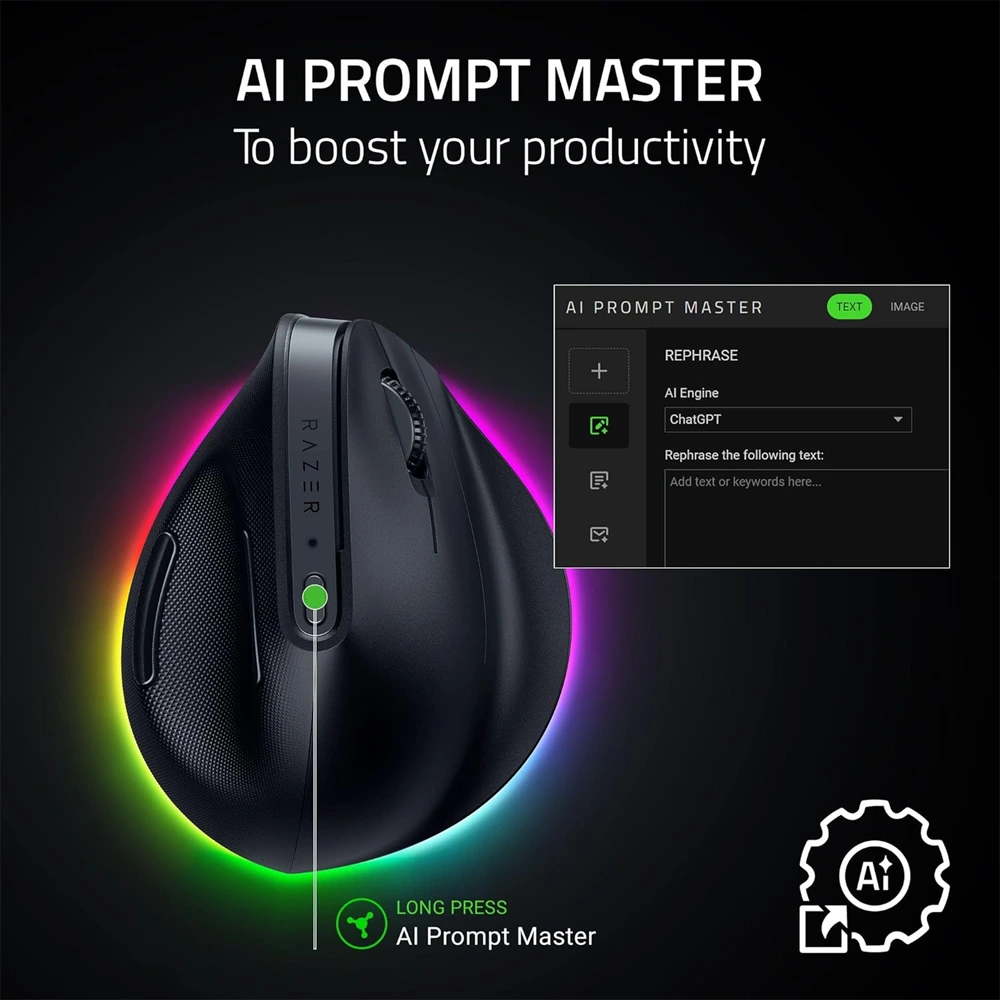 Razer Pro Click V2 Vertical Wireless Mouse: 6 Button Ergonomic Design-143068 Razer Pro Click V2 Vertical Wireless Mouse: 6 Button Ergonomic Design-143068