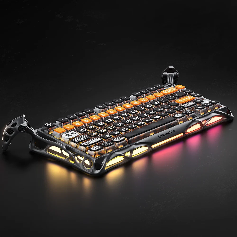 GravaStar Mercury K1 Pro 75% Wireless Mechanical Gaming Keyboard - CyberFlare (English)-143154 GravaStar Mercury K1 Pro 75% Wireless Mechanical Gaming Keyboard - CyberFlare (English)-143154