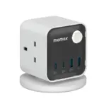 Momax 1-Charge Work Flow 3-Outlet GaN Power Cube 30W with USB Ports - White (US20UKW)-0