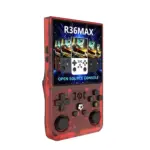 R36 Max Retro Handheld Game Console With 64G Built-in 10000+ Games - Transparent Red-0