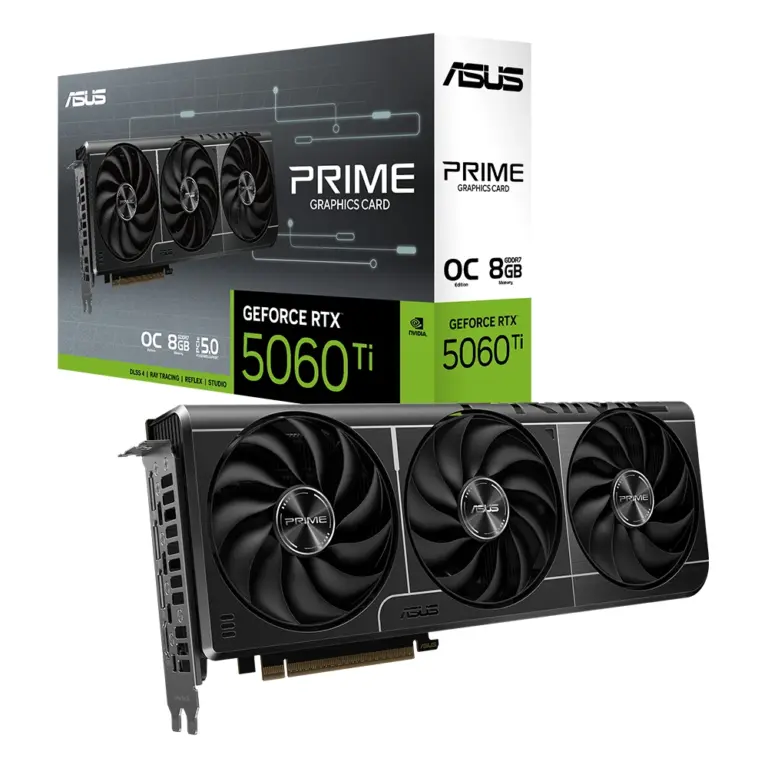 ASUS PRIME Nvidia GeForce RTX 5060Ti OC 8GB GDDR7 DLSS 4 Graphics Card - Black-0
