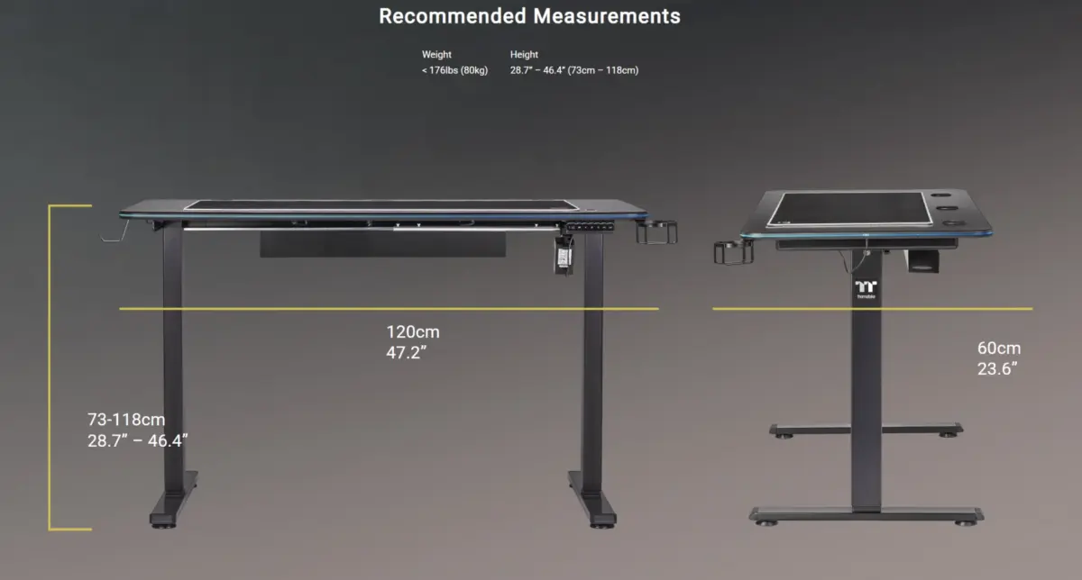 Thermaltake GT120 RGB electrically height-adjustable Gaming Desk-142143