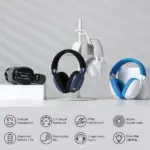 Redragon H878 3-mode Wireless Gaming Headset - Black & Gray-142238