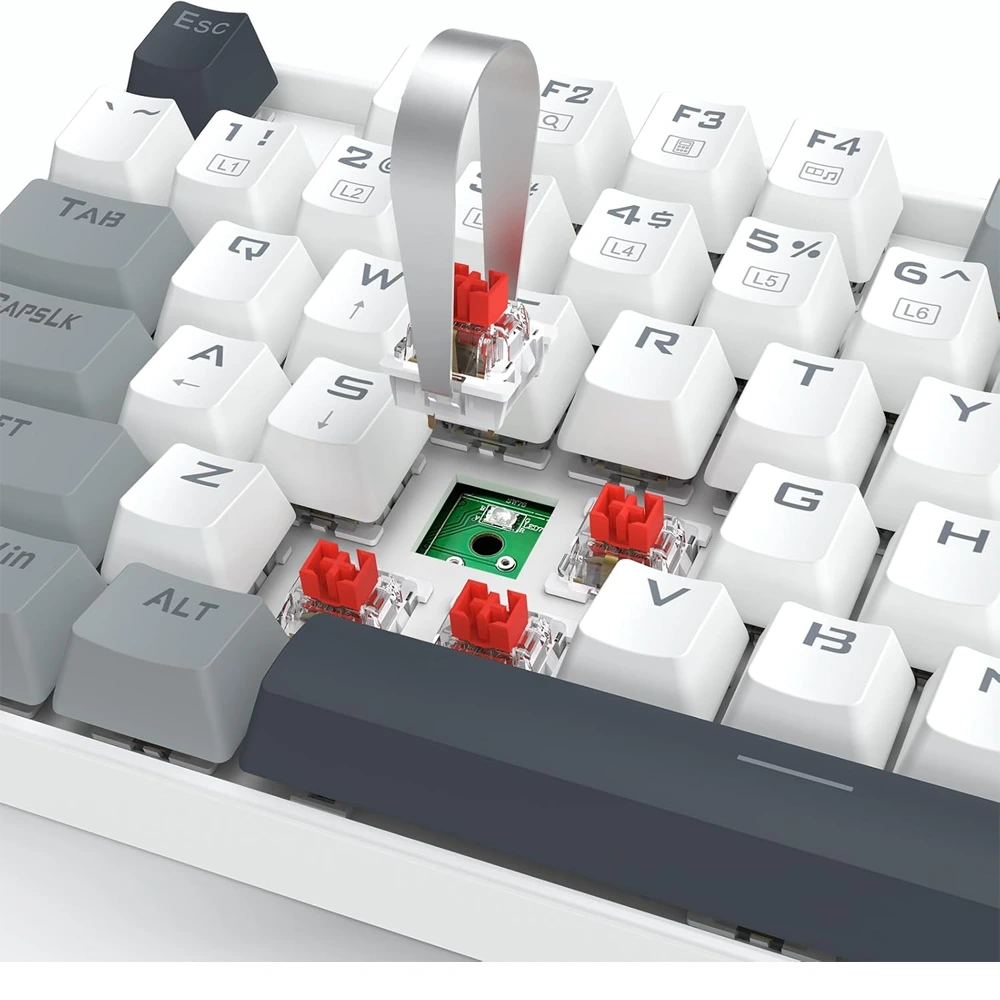 Redragon K552WGL KUMARA Mechanical Gaming Keyboard – Red Switches – Polar Monolith-142249 Redragon K552WGL KUMARA Mechanical Gaming Keyboard – Red Switches – Polar Monolith-142249