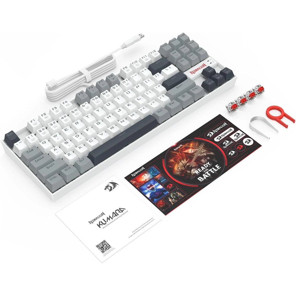 Redragon K552WGL KUMARA Mechanical Gaming Keyboard – Red Switches – Polar Monolith-142250 Redragon K552WGL KUMARA Mechanical Gaming Keyboard – Red Switches – Polar Monolith-142250