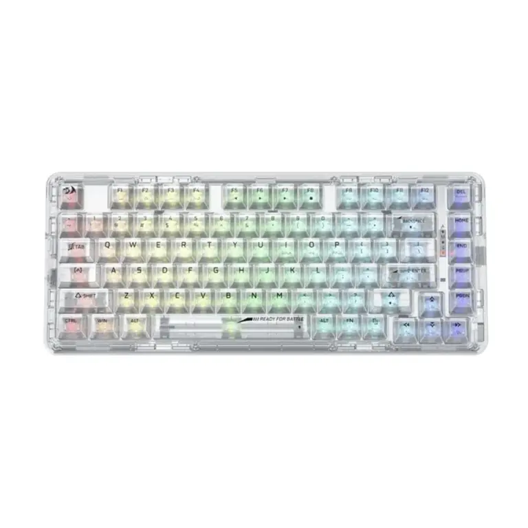 Redragon K649 ELF PRO 78% 3-Mode RGB Mechanical Keyboard - Transparent-0