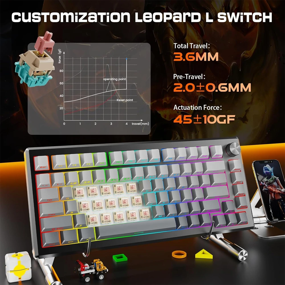 Redragon K732SP-RGB-PRO 3 Modes Connection Aluminum Alloy Body Mechanical Keyboard-142291 Redragon K732SP-RGB-PRO 3 Modes Connection Aluminum Alloy Body Mechanical Keyboard-142291