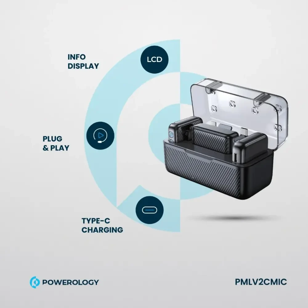 Powerology Dual Microphone Professional Set - Black-142325 Powerology Dual Microphone Professional Set - Black-142325