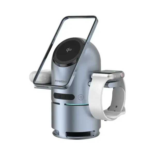 Powerology Qi2 Speaker Charge Station - Gray-0
